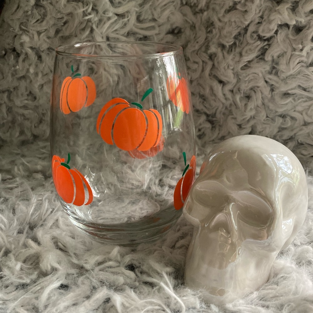 Pumpkin Wine Glass